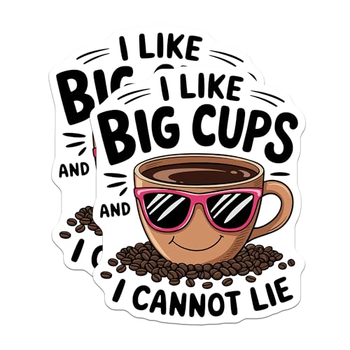 (2 Pack) I Like Big Cups Magnets - Coffee Lovers Magnet - Funny Kitchen Magnet - 5" On Longest Side - for Cars, Fridges, Toolboxes - Made in USA - MAG4604