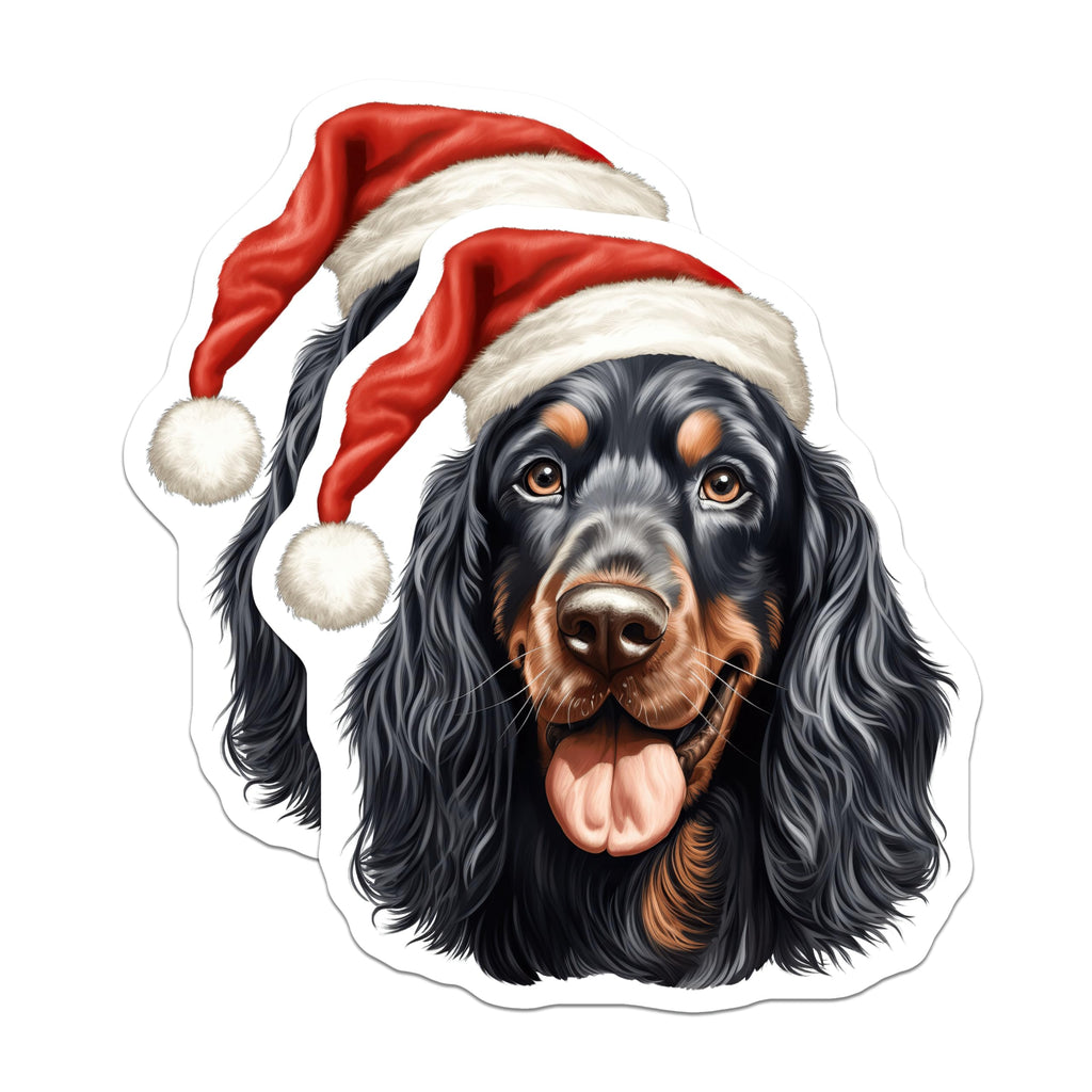 (2 Pack) Gordon Setter Magnets - Christmas Holiday Dog Decor - Dog Lover Collection - Festive Pet Accessory - 5 Inches On Longest Side - Thick Durable Magnet - Made in USA - MAG24926
