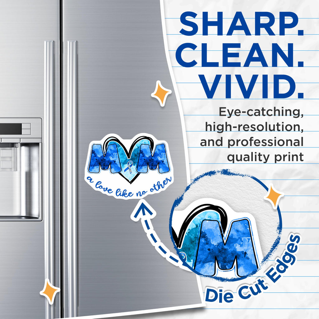 (2 Pack) Mom Type 1 Diabetes Magnets - Diabetes Awareness - A Love Like No Other - 5" On Longest Side - Premium Magnet - for Cars, Refrigerators, Toolboxes, Lockers - Made in USA - MAG16884
