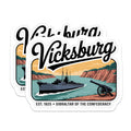 (2 Pack) Vicksburg Magnets - Civil War - Mississippi River Travel Magnets - 5" On Longest Side - Premium Magnet - for Cars, Refrigerators, Toolboxes, Lockers - Made in USA - MAG18224