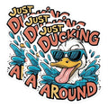 (3 Pack) Ducking Around Decals - Funny Duck Decal - Laptop Decals - 3 Inches On Longest Side - Easy Peel & Apply - Made in USA - 3MCS0918