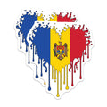 (2 Pack) Moldova Flag Magnets - Moldovan Heart Decor - Moldova Souvenir - 5" On Longest Side - Premium Magnet - for Cars, Refrigerators, Toolboxes, Lockers - Made in USA - MAG18035