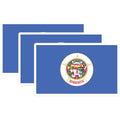 (3 Pack) Minnesota State Flag Decals - MN Pride - Laptop Decal - 3 Inches On Longest Side - Easy Peel & Apply - Made in USA - 3MCS0195