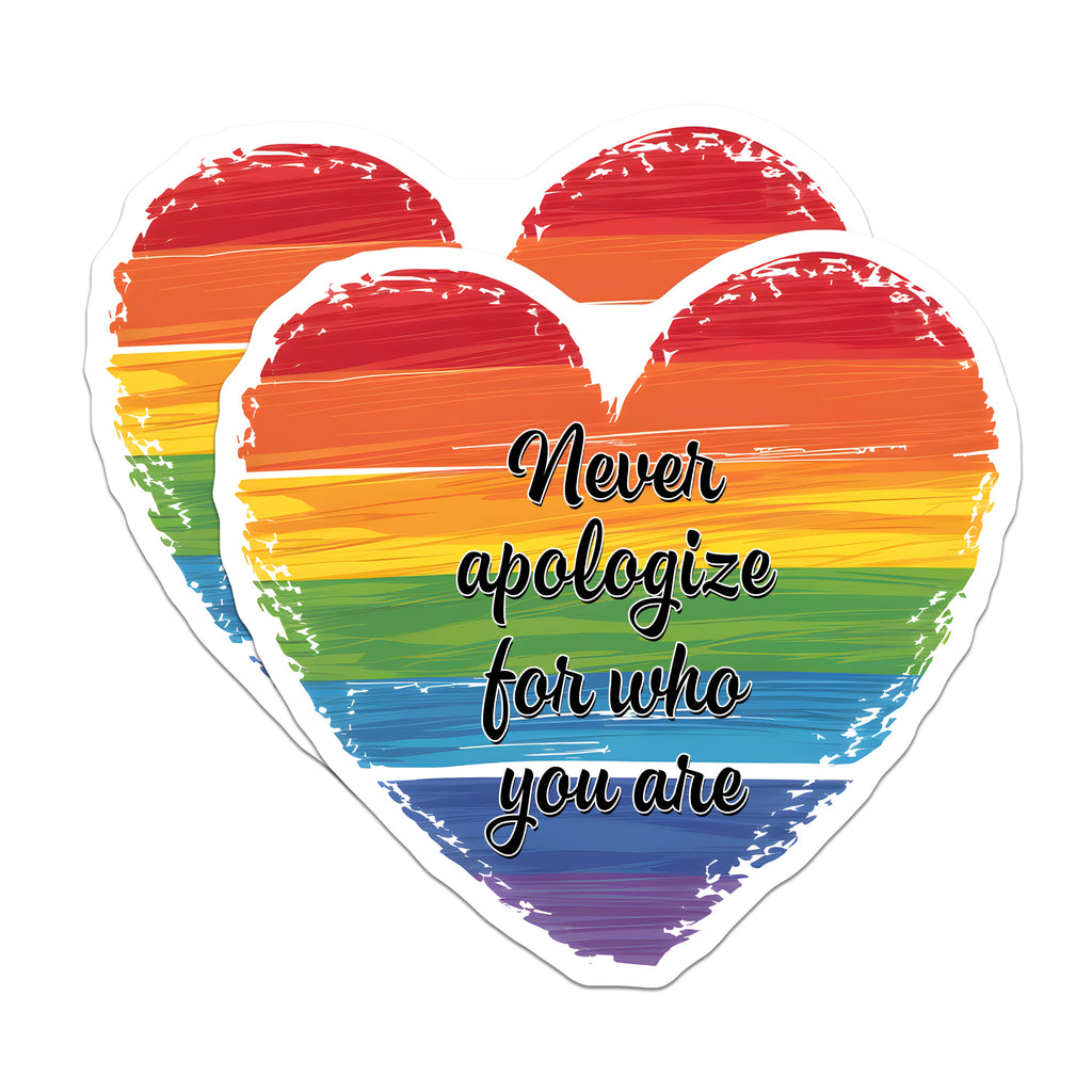 (2 Pack) Pride Magnets - Rainbow Heart LGBTQ+ Decor - Self Love Quote Inspirational Affirmation Magnets - 5 Inches On Longest Side - Thick Durable Magnet - Made in USA - MAG39845
