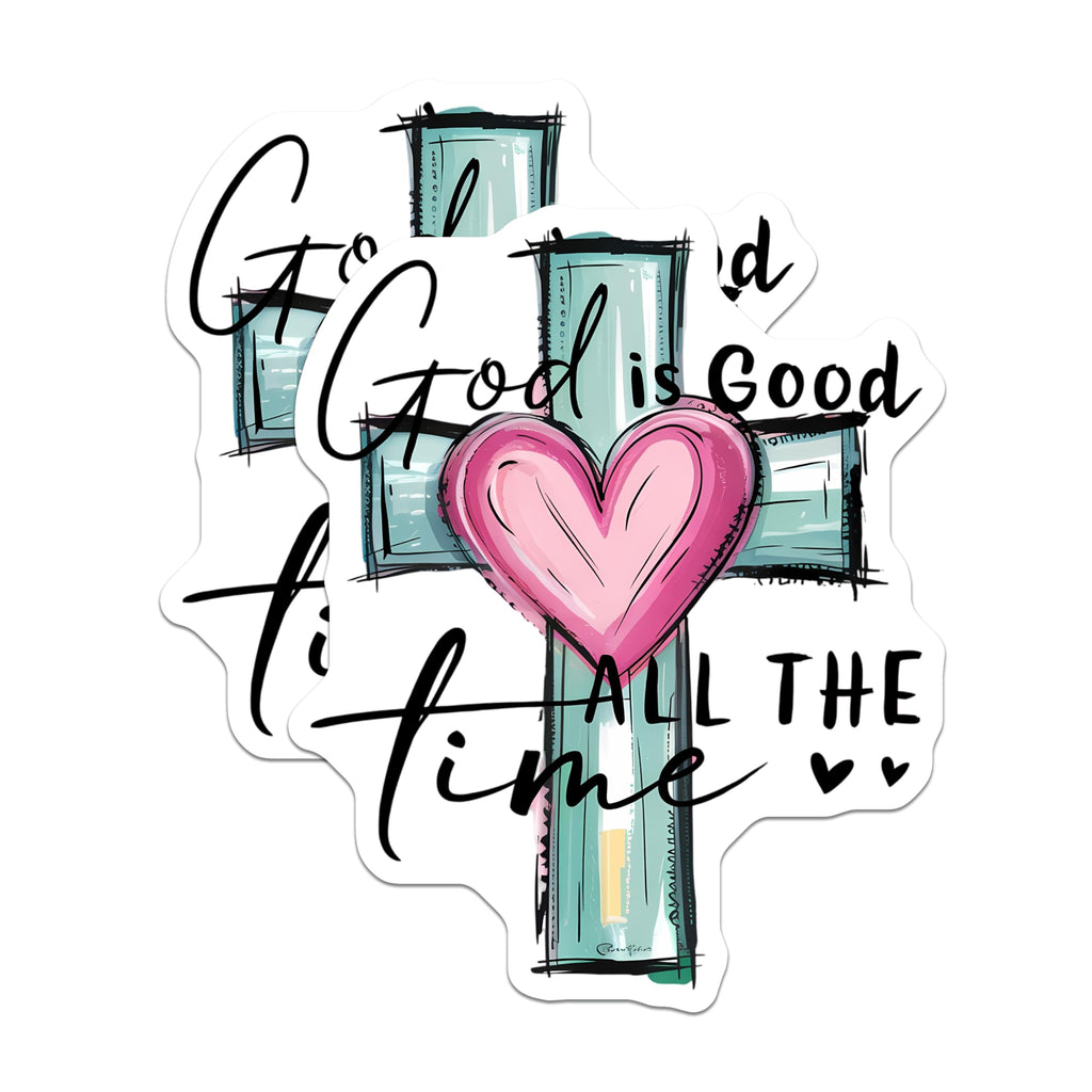 (2 Pack) God is Good All The Time Magnets - Christian Faith Decor - Inspirational Message - Religious Home Accent - 5 Inches On Longest Side - Thick Durable Magnet - Made in USA - MAG26858