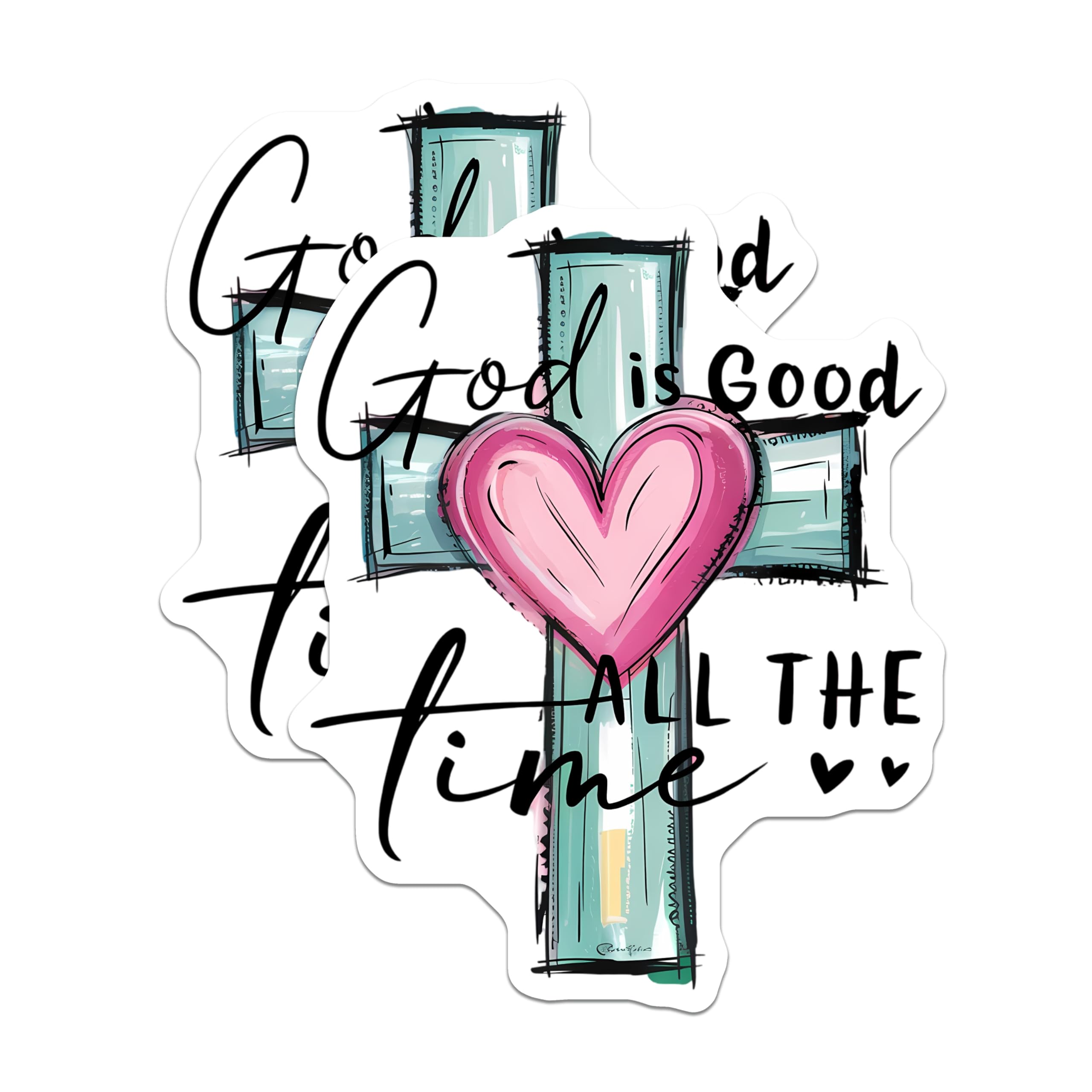 (2 Pack) God is Good All The Time Magnets - Christian Faith Decor - Inspirational Message - Religious Home Accent - 5 Inches On Longest Side - Thick Durable Magnet - Made in USA - MAG26858