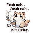 (2 Pack) Funny Cat Magnets - Coffee Lover Humor - Introvert Cat Sayings - 5" On Longest Side - Premium Magnet - for Cars, Refrigerators, Toolboxes, Lockers - Made in USA - MAG15234
