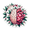 (2 Pack) Anatomical Brain Heart Magnets - Intricate Floral Mind Body Soul Art - Emotional Wellness Decor - 5 Inches On Longest Side - Thick Durable Magnet - Made in USA - MAG20021