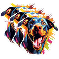 (3 Pack) Doberman Decals - Colorful Dog Stickers - Laptop Decals for Dog Lovers - 3 Inches On Longest Side - Easy Peel & Apply - Made in USA - 3MCS0722