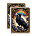 (2 Pack) Raven Magnets - Rainbow Celestial Bird Art - Mystical Gothic Animal Decor - 5 Inches On Longest Side - Thick Durable Magnet - Made in USA - MAG21490