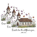 (3 Pack) Church Decals - Religious Saying - Consider The Wildflowers- 3 Inches On Longest Side - Easy Peel & Apply - Made in USA - 3MCS5296