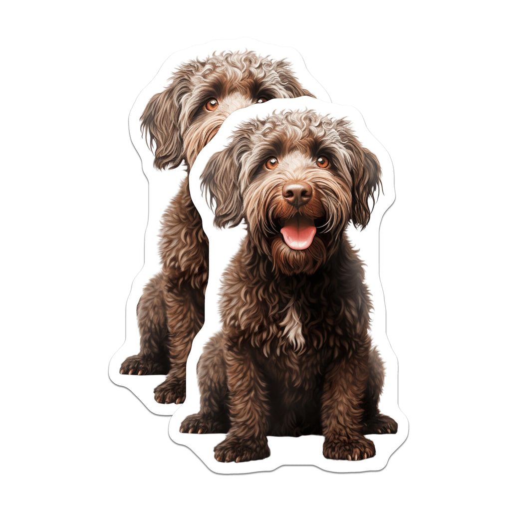 (2 Pack) Labradoodle Magnets - Goldendoodle Puppy Decor - Cute Animal Fridge Accessories - 5 Inches On Longest Side - Thick Durable Magnet - Made in USA - MAG30904