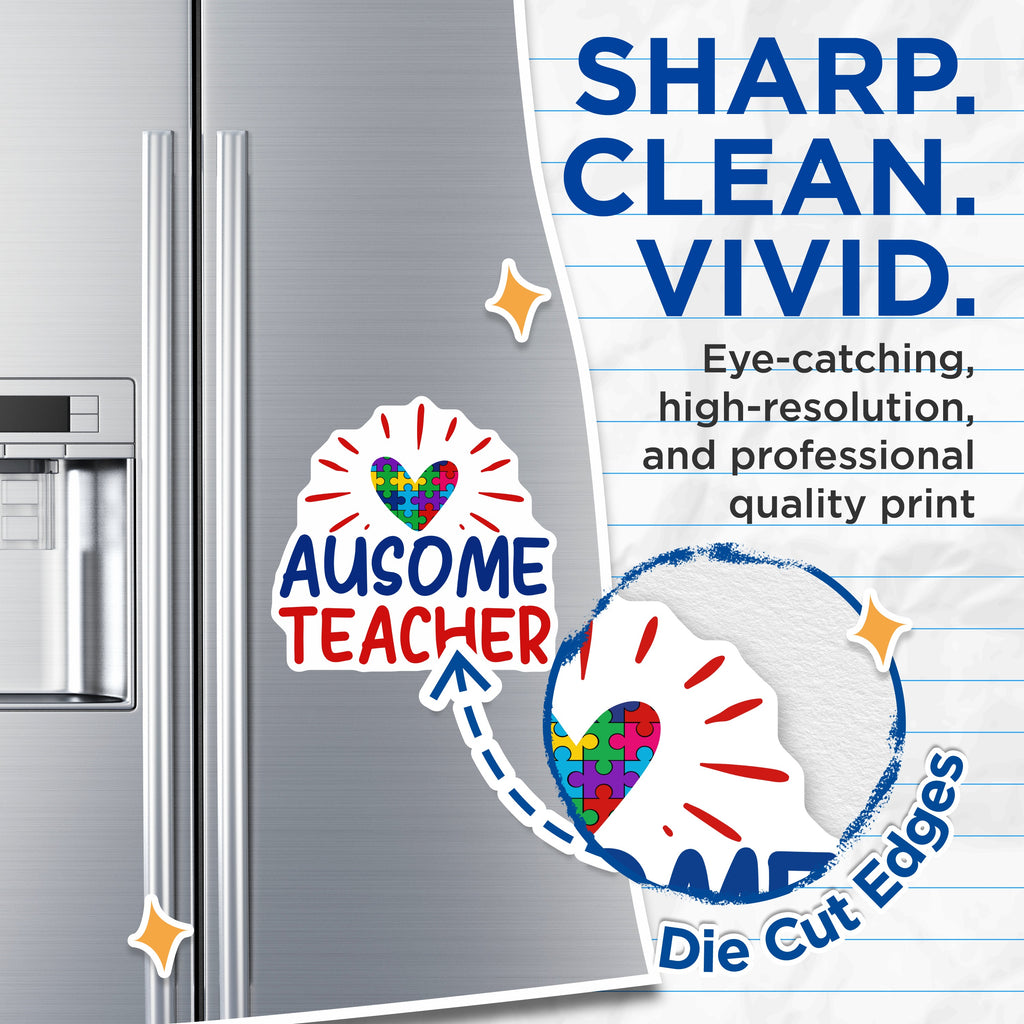 (2 Pack) Ausome Teacher Magnets - Autism Awareness - Special Ed Support - Educator Appreciation - School Staff - 5 Inches On Longest Side - Thick Durable Magnet - Made in USA - MAG38515