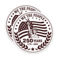 (2 Pack) We The People Magnets - American Heritage Patriotism - 250 Year 1776-2026 Commemorative - 5 Inches On Longest Side - Thick Durable Magnet - Made in USA - MAG37412