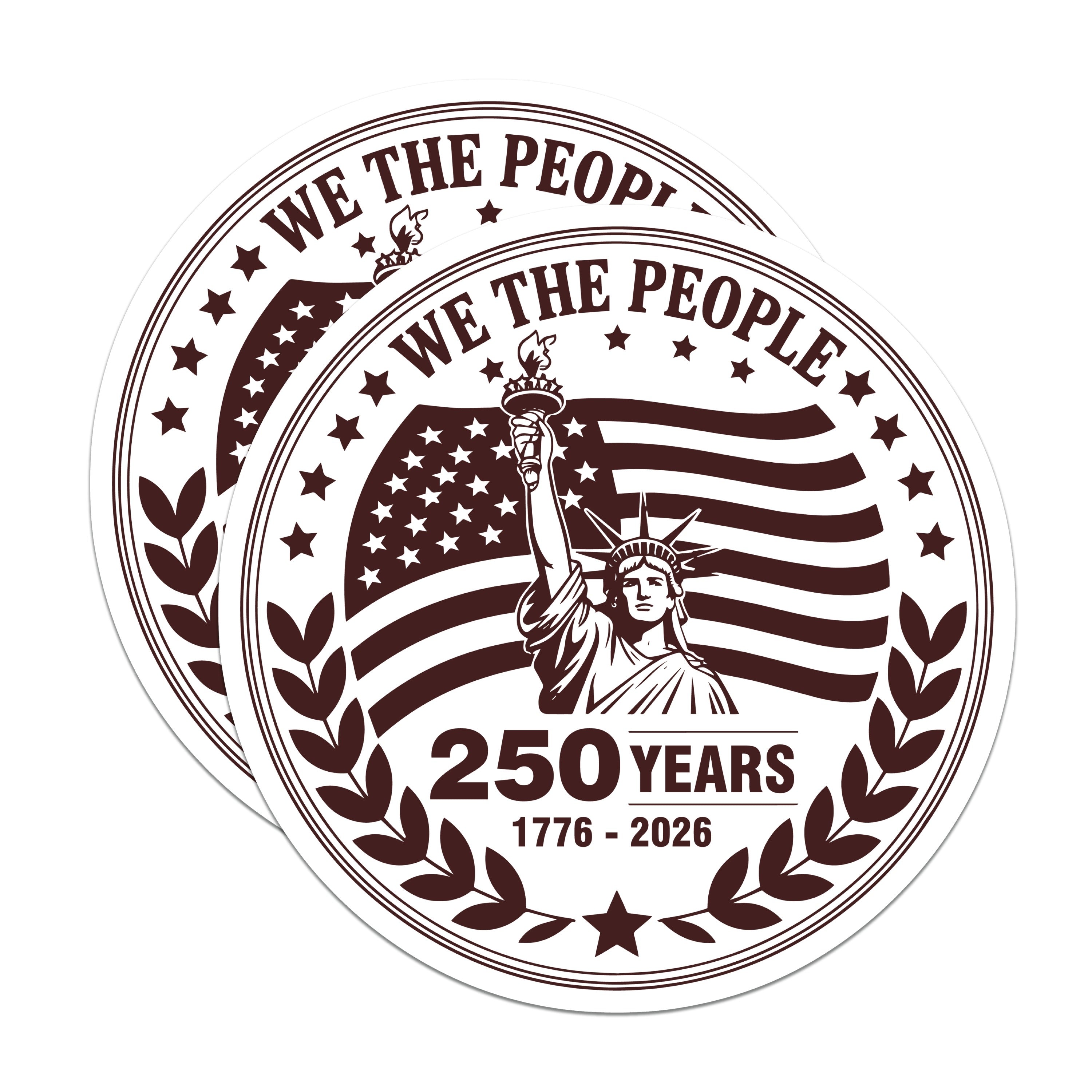 (2 Pack) We The People Magnets - American Heritage Patriotism - 250 Year 1776-2026 Commemorative - 5 Inches On Longest Side - Thick Durable Magnet - Made in USA - MAG37412
