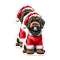 (2 Pack) Christmas Dog Magnets - Santa Dog Decor - Goldendoodle Puppy Holiday Fridge Decor - 5 Inches On Longest Side - Thick Durable Magnet - Made in USA - MAG28942