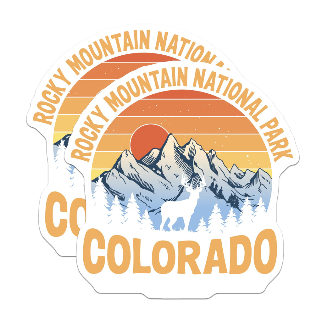 (2 Pack) Colorado Magnets - Rocky Mountain National Park - Deer Scene Refrigerator Magnets - 5" On Longest Side - Premium Magnet - for Cars, Refrigerators, Toolboxes, Lockers - Made in USA - MAG18996