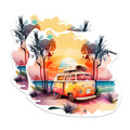 (2 Packs) Sunset On The Beach Stickers - Beach Bum Surfer Aloha Good Vibes Decals - 5 Inches On Longest Side - Premium Vinyl Decal - Sticks to Any Smooth Flat Surface - Made in USA - BMCS2321