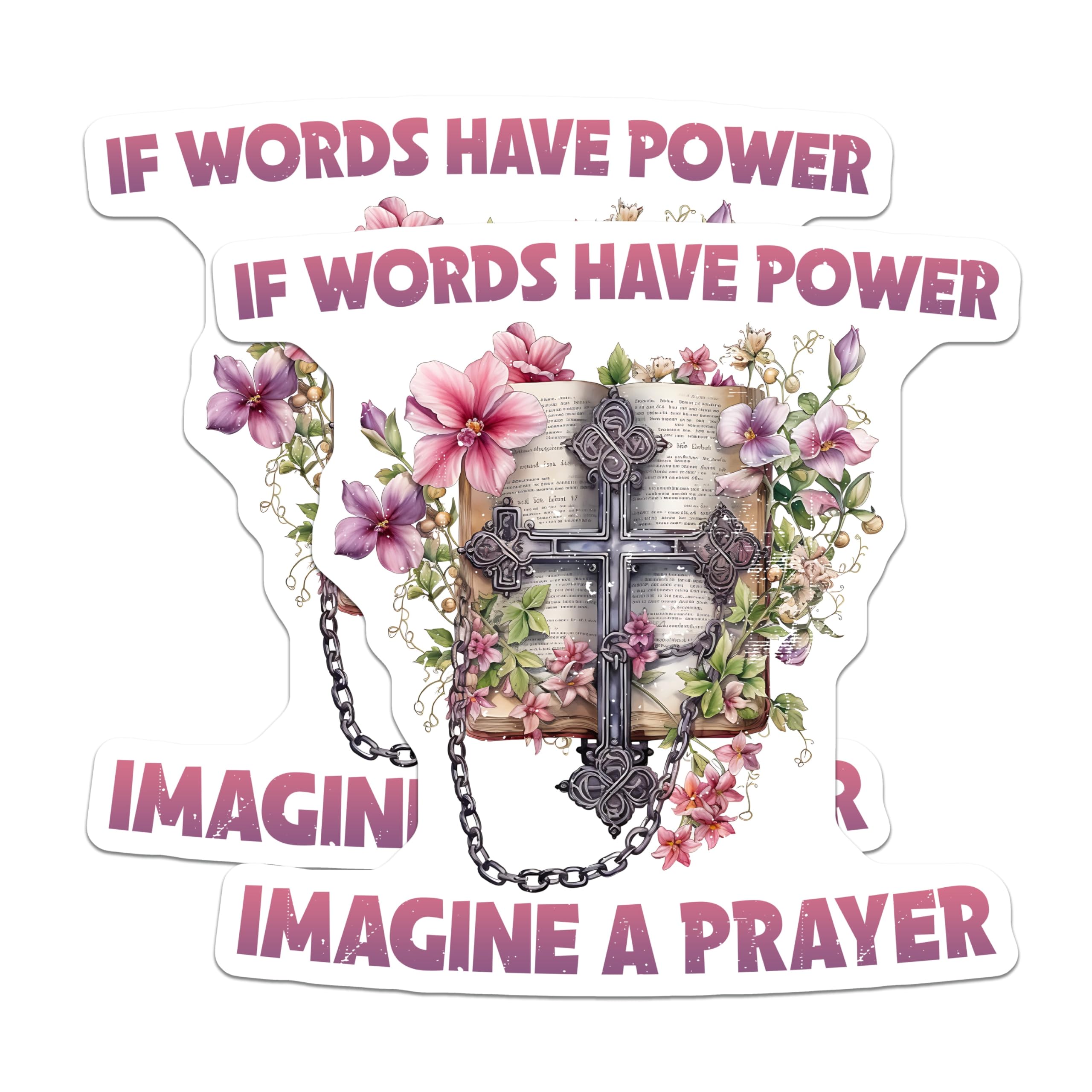 (2 Pack) Prayer Power Magnets - Christian Faith Decor - Inspirational Scripture Art - 5 Inches On Longest Side - Thick Durable Magnet - Made in USA - MAG27593