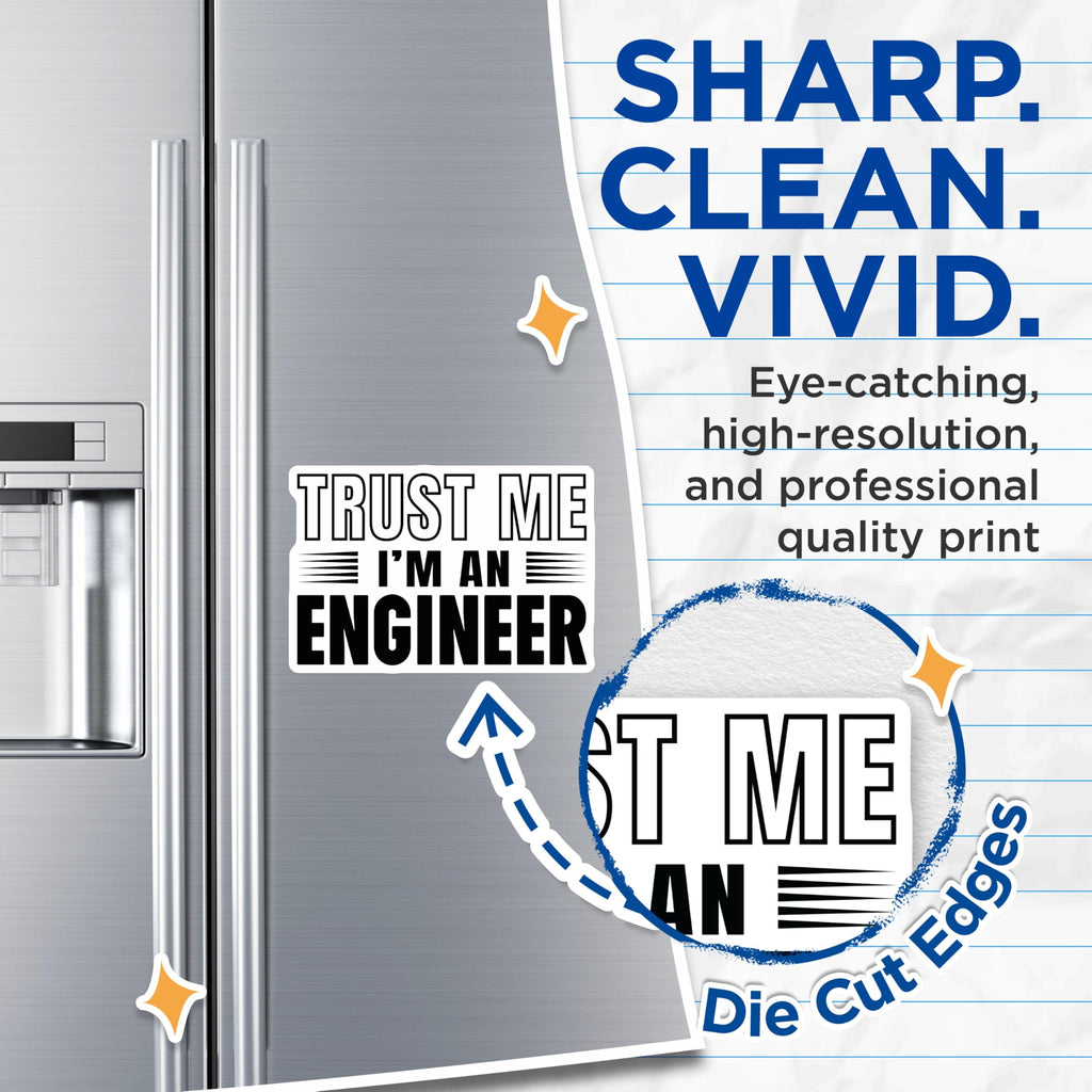 (2 Pack) Engineer Magnets - Trust Me Funny Engineer - Engineering Humor Decor - 5 Inches On Longest Side - Thick Durable Magnet - Made in USA - MAG22289