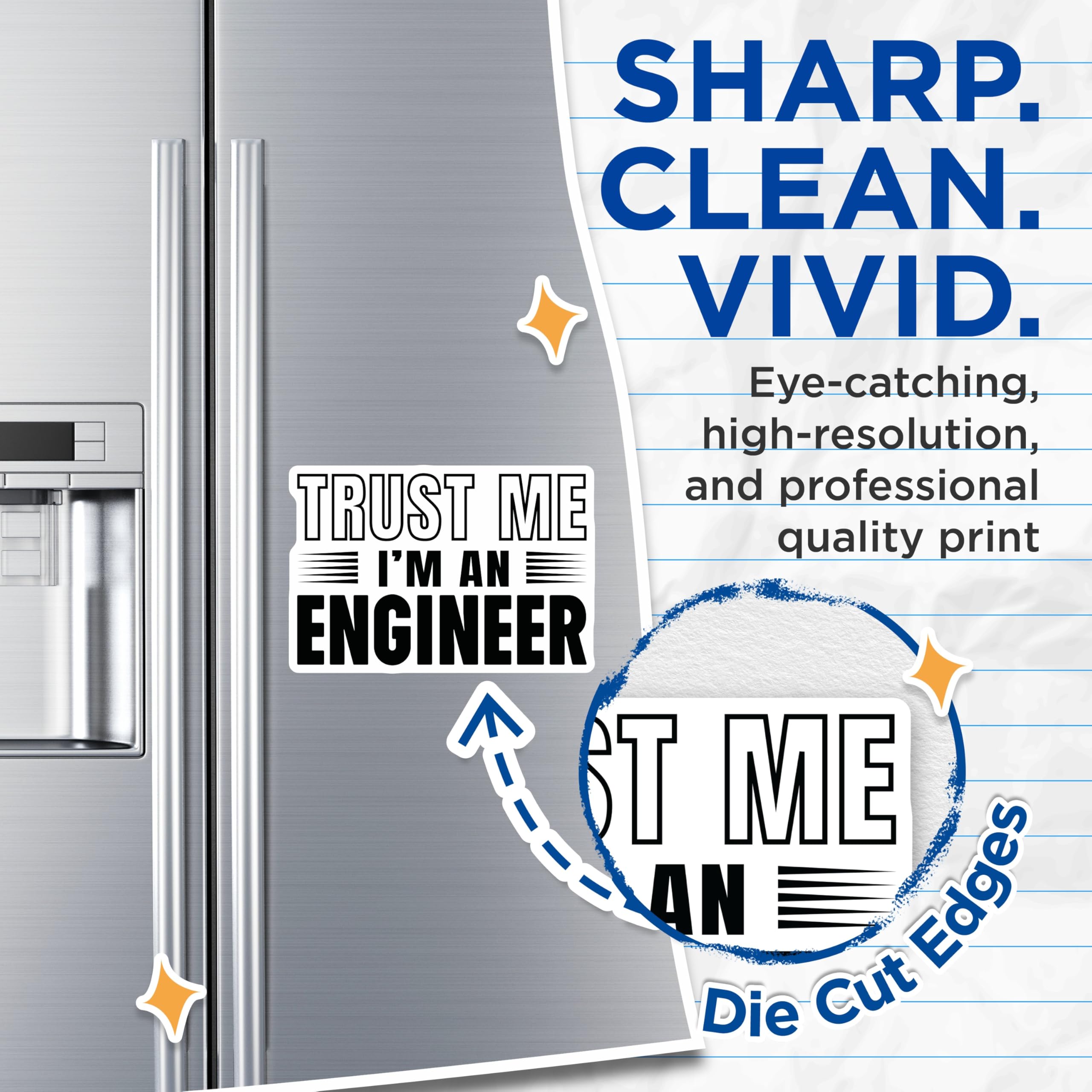 (2 Pack) Engineer Magnets - Trust Me Funny Engineer - Engineering Humor Decor - 5 Inches On Longest Side - Thick Durable Magnet - Made in USA - MAG22289
