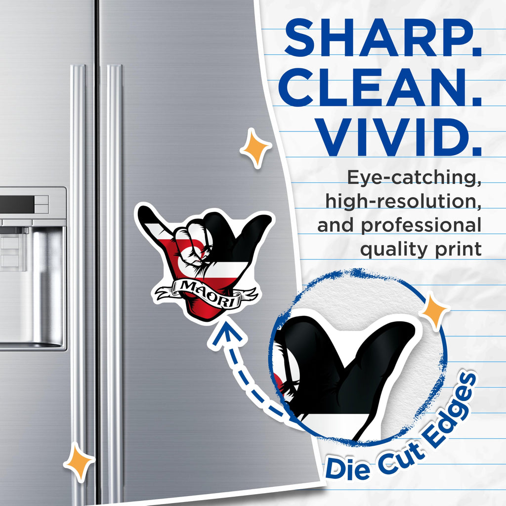 (2 Pack) Maori Shaka Hand Magnets - New Zealand - Culture Pride Fridge Decor - 5" On Longest Side - Premium Magnet - for Cars, Refrigerators, Toolboxes, Lockers - Made in USA - MAG17613