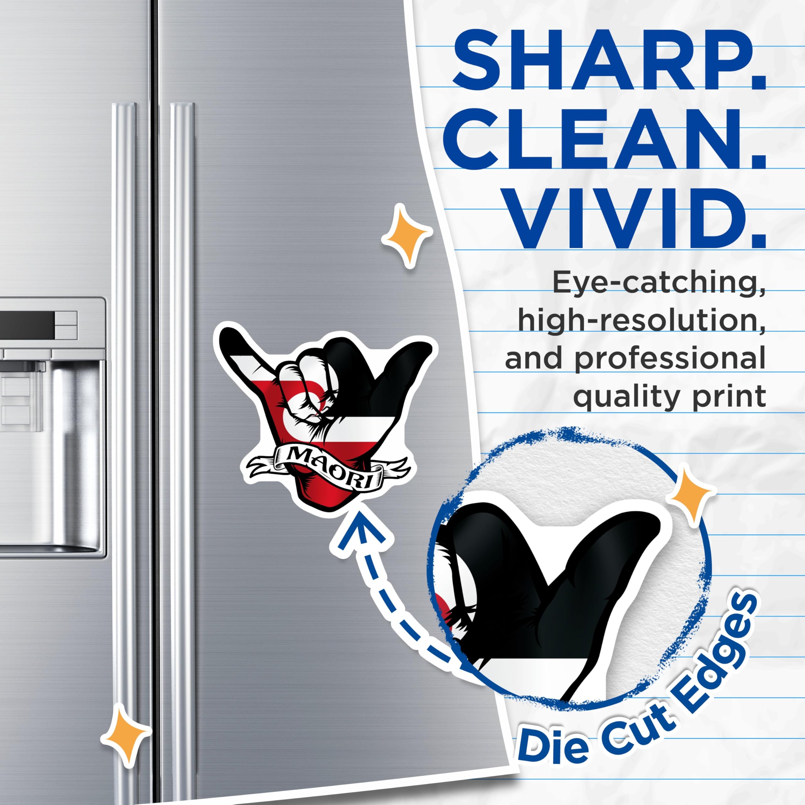 (2 Pack) Maori Shaka Hand Magnets - New Zealand - Culture Pride Fridge Decor - 5" On Longest Side - Premium Magnet - for Cars, Refrigerators, Toolboxes, Lockers - Made in USA - MAG17613