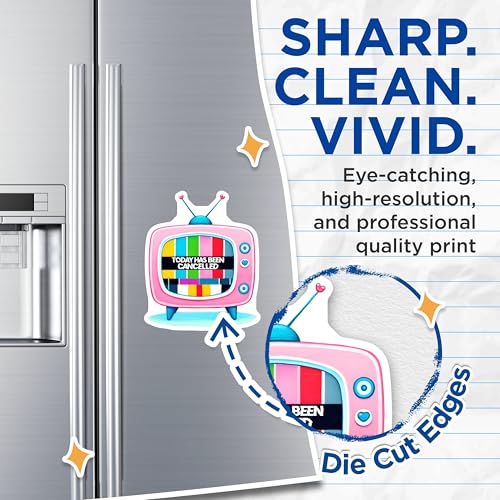 (2 Pack) Retro TV Today Has Been Cancelled Magnets - Funny Decor - Home Office Decoration - 5" On Longest Side - for Cars, Fridges, Toolboxes - Made in USA - MAG7515