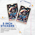 (2 Pack) The Dog Mom Skeleton Stickers - Cute Skeleton with Dogs Stickers - Fun Dog Lover Stickers for Phone Laptop - 5" On Longest Side - Sticks to Smooth Flat Surfaces - Made in USA - BMCS5577