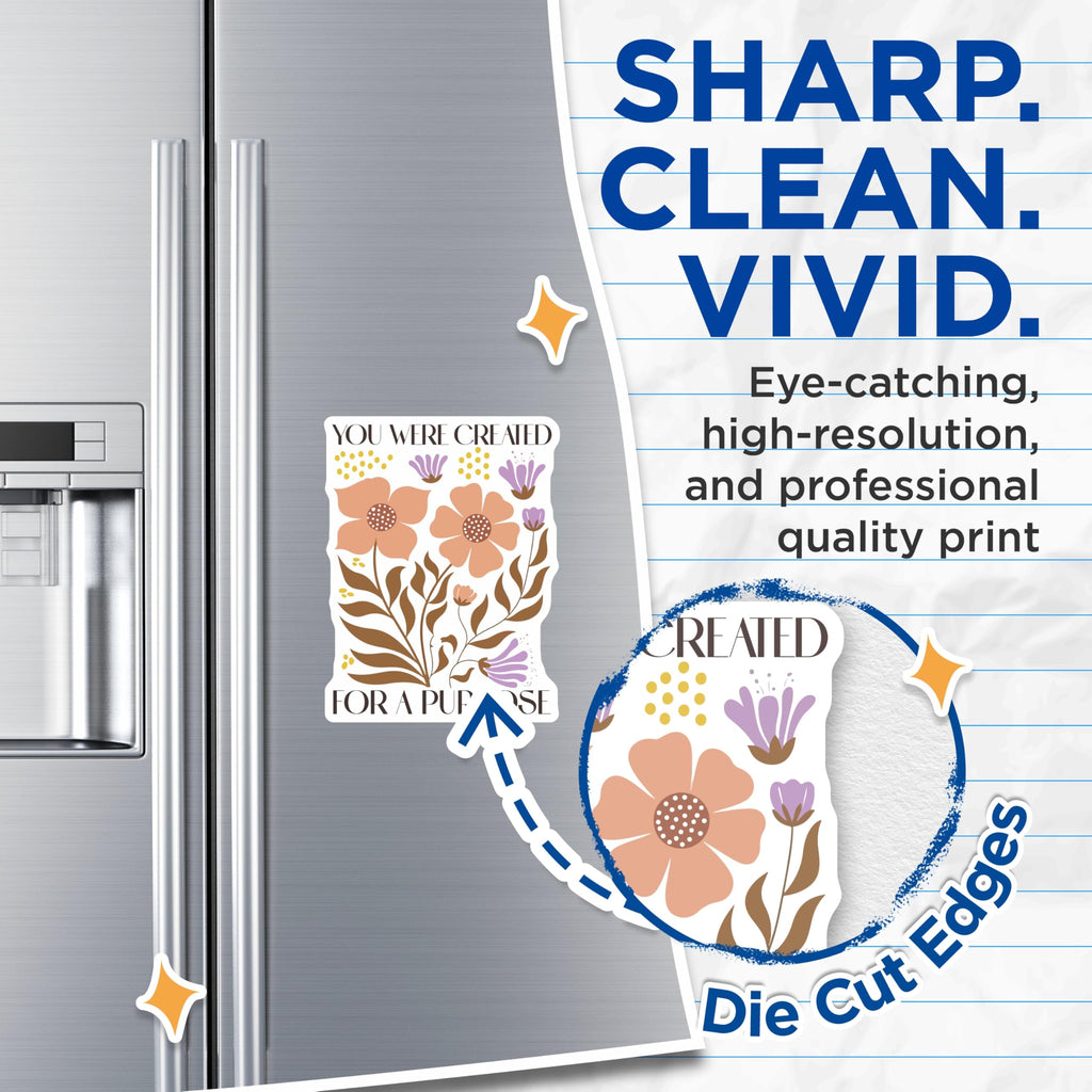 (2 Pack) Floral Quote Magnets - Inspirational Saying - Motivational Flowers - 5" On Longest Side - Premium Magnet - for Cars, Refrigerators, Toolboxes, Lockers - Made in USA - MAG16963