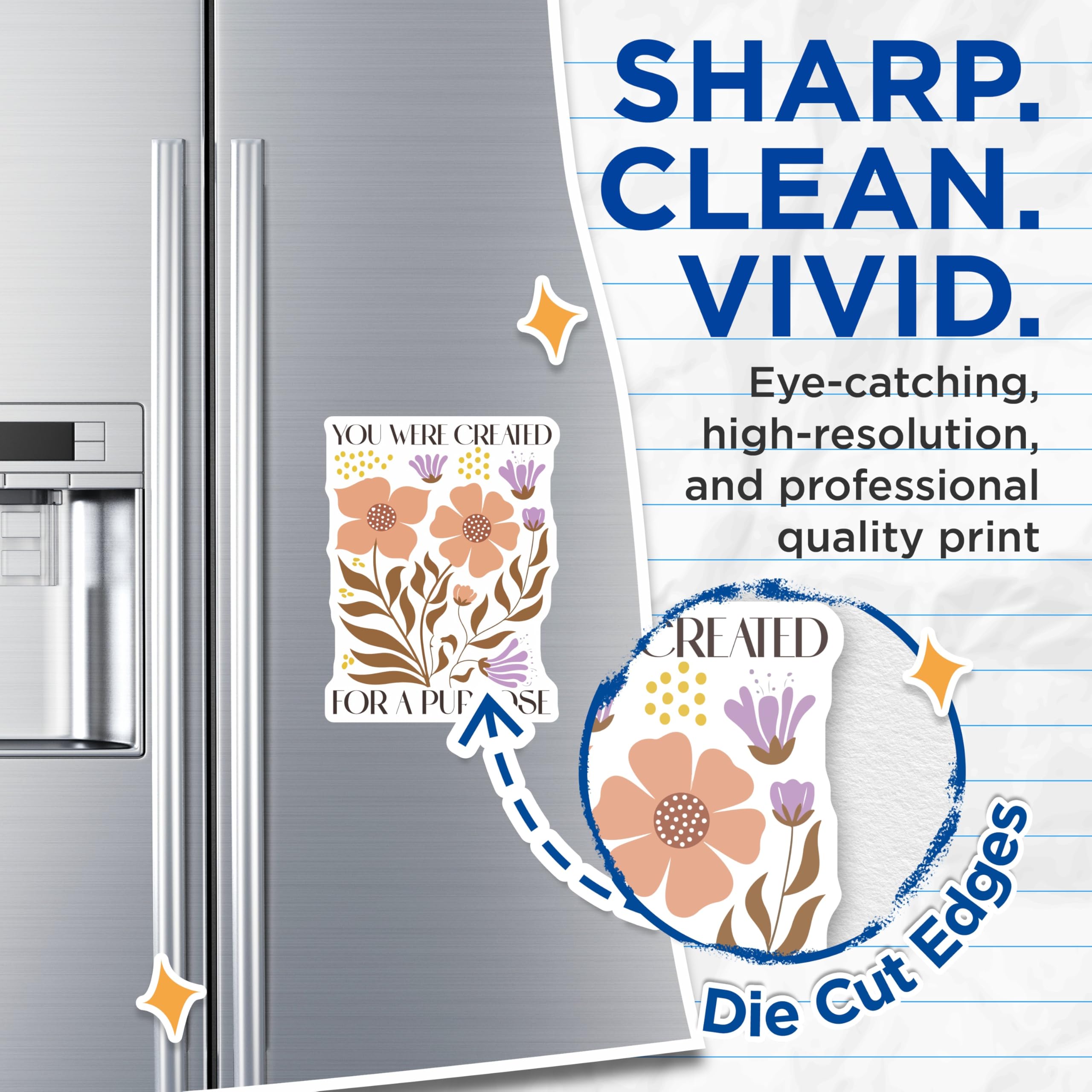 (2 Pack) Floral Quote Magnets - Inspirational Saying - Motivational Flowers - 5" On Longest Side - Premium Magnet - for Cars, Refrigerators, Toolboxes, Lockers - Made in USA - MAG16963