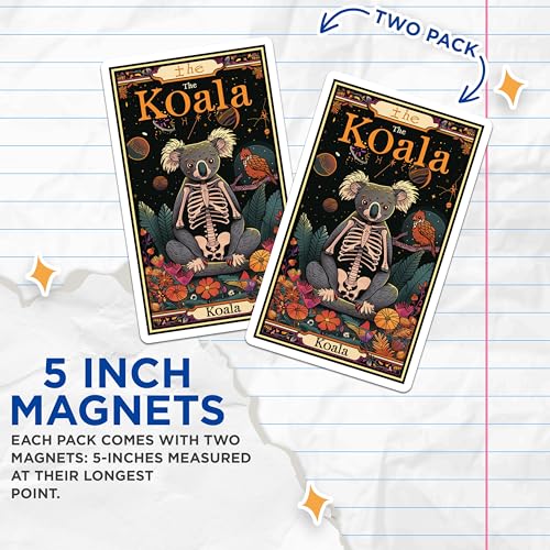 (2 Pack) Koala Magnets - Cute Animal Magnets - Unique Wall - 5" On Longest Side - for Cars, Fridges, Toolboxes - Made in USA - MAG3693