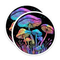 (2 Pack) Psychedelic Mushroom Stickers - Rainbow Shroom Decals - Trippy Sticker Art - Mushroom Lover - 5" On Longest Side - Sticks to Smooth Flat Surfaces - Made in USA - BMCS6433