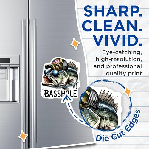 (2 Pack) Humorous Fish Decor for Anglers Magnet - 5" On Longest Side - Sticks to Smooth Flat Surfaces - Made in USA - MAG9854