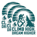 (3 Pack) Climb High Dream Higher Decals - Mountaineering Decal - Inspirational Decal - 3 Inches On Longest Side - Easy Peel & Apply - Made in USA - 3MCS4491