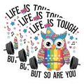 (3 Pack) Owl Decals - Weightlifting Bird - Motivational Life Quote Decal- 3 Inches On Longest Side - Easy Peel & Apply - Made in USA - 3MCS5727