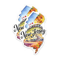 (2 Pack) New Jersey State Stickers - Travel Decal - Adventure Graphic - 5" On Longest Side - Sticks to Smooth Flat Surfaces - Made in USA - BMCS6314