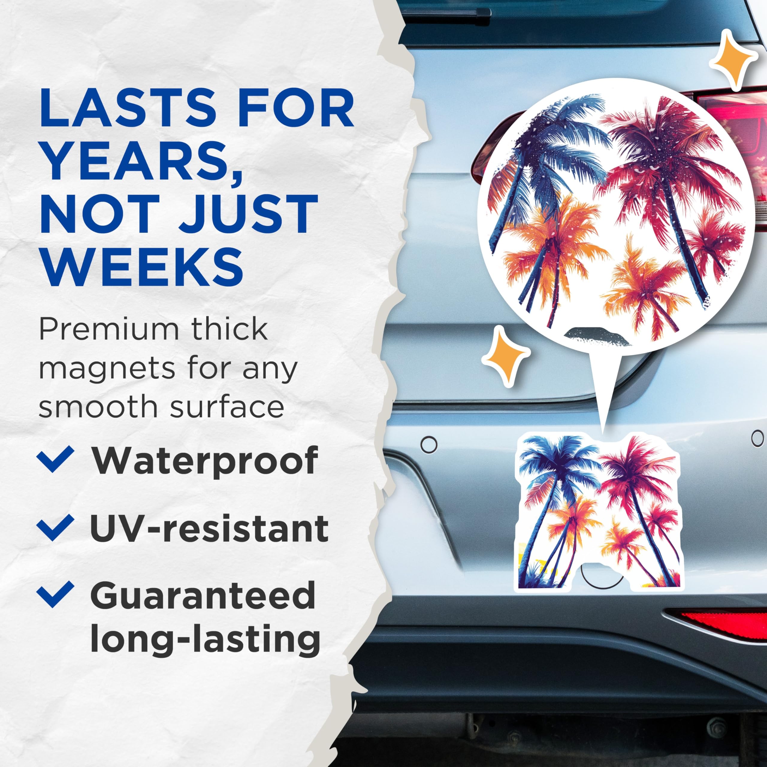 (2 Pack) Vaporwave Palm Tree Magnets - Retro Tropical Decor - Aesthetic Fridge Locker Magnets - 5 Inches On Longest Side - Thick Durable Magnet - Made in USA - MAG25775