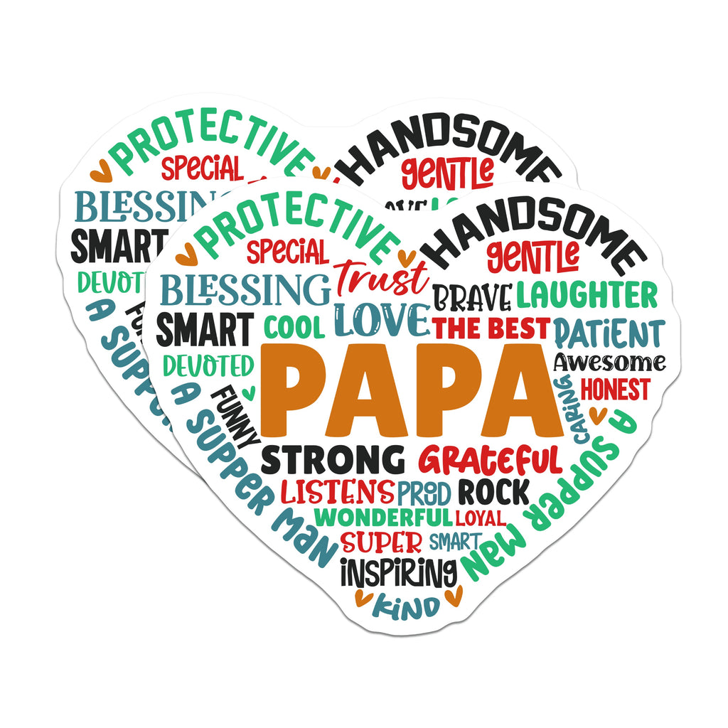 (2 Pack) Papa Definition Magnets - Father's Day Grandfather Birthday - Thoughtful Dad Appreciation Decor - 5 Inches On Longest Side - Thick Durable Magnet - Made in USA - MAG37822