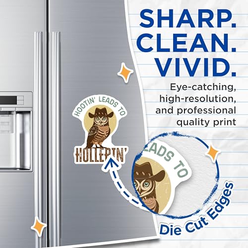 (2 Pack) Hootin Leads to Hollerin Magnets - Owl Decor Magnets - Western Themed Magnets - 5" On Longest Side - for Cars, Refrigerators, Toolboxes, Lockers - Made in USA BMCS3493