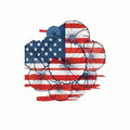 (3 Pack) American Flag Flower Decals - Patriotic Floral Stickers - Laptop Decal - 3 Inches On Longest Side - Easy Peel & Apply - Made in USA - 3MCS7750