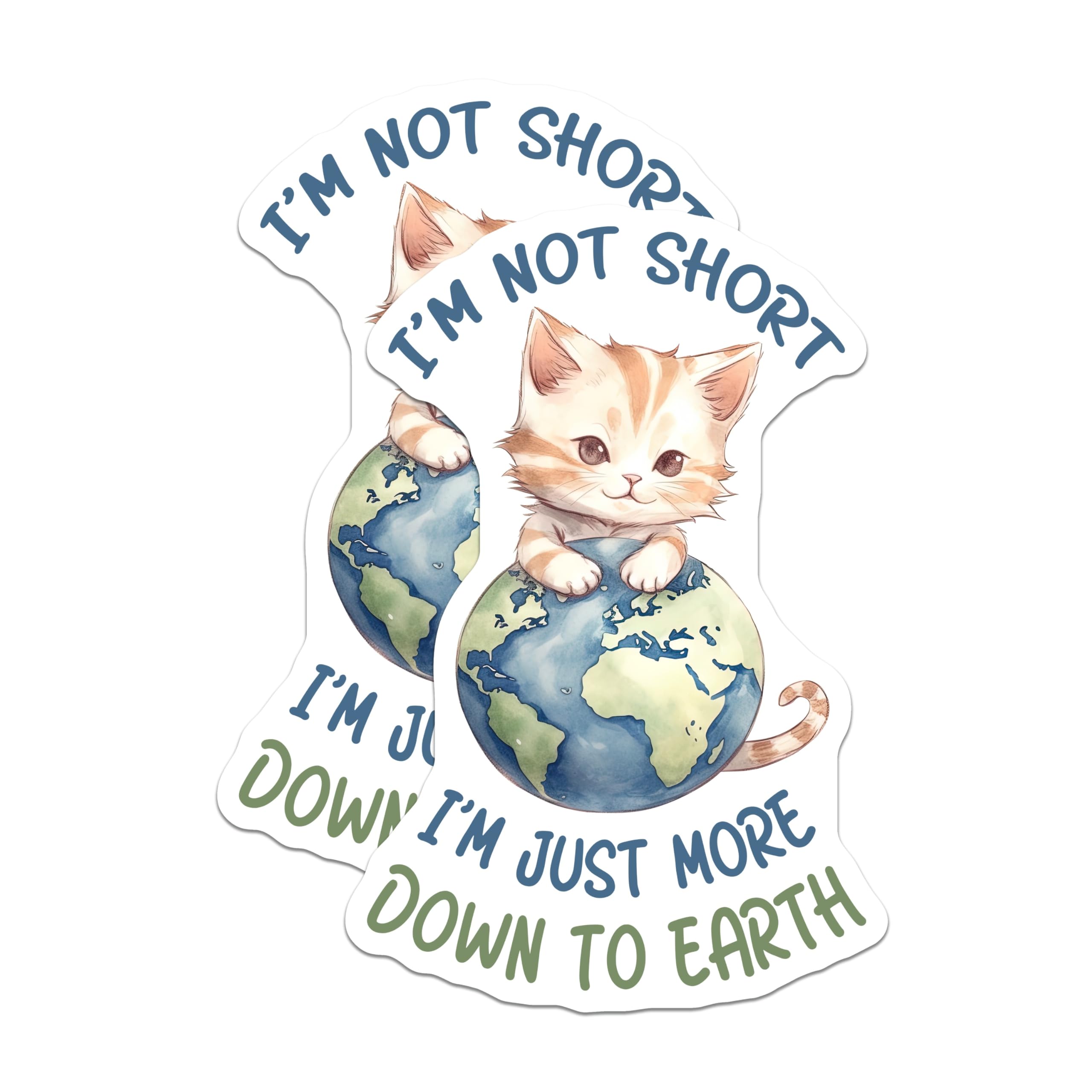 (2 Pack) Funny Cat Magnets - Down to Earth Magnet - Kitten Lover Refrigerator Decor - 5" On Longest Side - Premium Magnet - for Cars, Refrigerators, Toolboxes, Lockers - Made in USA - MAG14594