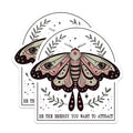 (2 Pack) Moth Magnets - Botanical Decor - Inspirational Quote - 5" On Longest Side - Premium Magnet - for Cars, Refrigerators, Toolboxes, Lockers - Made in USA - MAG17749