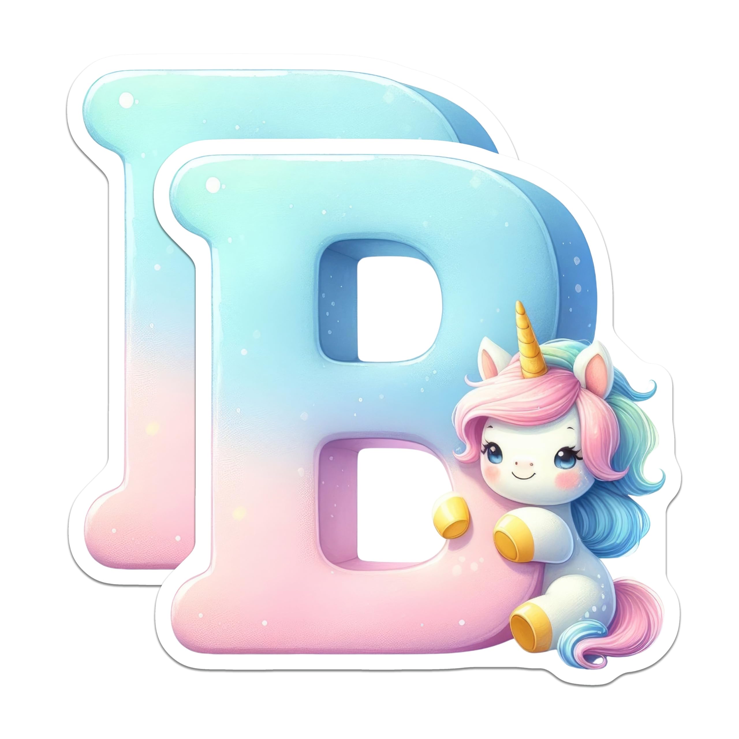 (2 Pack) Letter D Unicorn Magnets - Initial D - Refrigerator Magnets - 5" On Longest Side - Premium Magnet - for Cars, Refrigerators, Toolboxes, Lockers - Made in USA - MAG14397