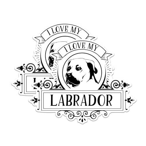 (2 Pack) I Love My Labrador Magnets - Dog Lover Magnets - Labrador Retriever Fridge Magnets- 5" On Longest Side - for Fridges, Toolboxes, Cars - Made in USA - MAG2972