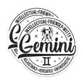 (2 Pack) Gemini Zodiac Stickers - Astrology Sign Stickers - Horoscope Decal - Zodiac Sign Art - 5" On Longest Side - Sticks to Smooth Flat Surfaces - Made in USA - BMCS5050