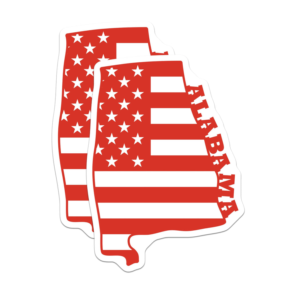 (2 Pack) Alabama State Magnets - American Flag - Southern Pride Decoration - 5" On Longest Side - Premium Magnet - for Cars, Refrigerators, Toolboxes, Lockers - Made in USA - MAG17279