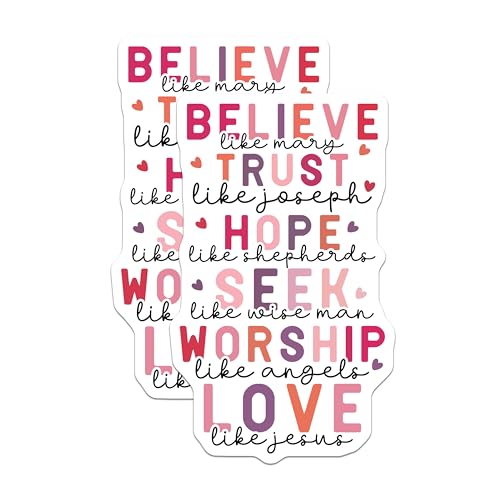 (2 Pack) Motivational Christian Quote Stickers - Inspirational Religious Stickers - Faith-Based Decor - 5" On Longest Side - Sticks to Any Smooth Flat Surface - Made in USA - BMCS3086