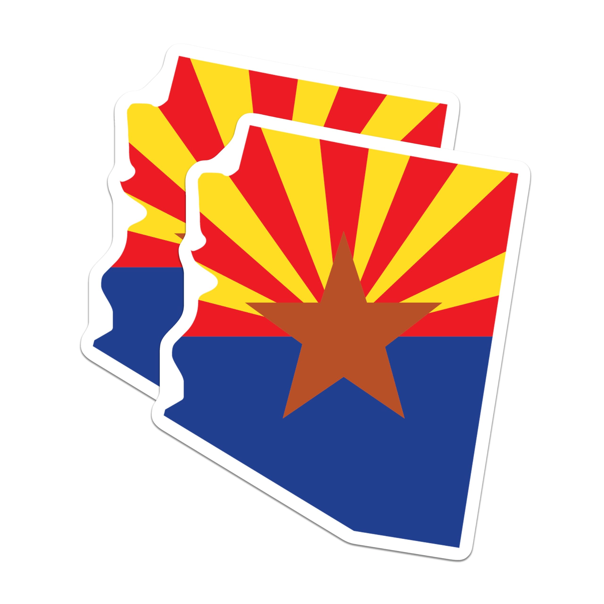 (2 Pack) Arizona Flag Magnets - Grand Canyon Shape Decor - Southwestern Fridge Attraction - US State Travel Souvenir - 5 Inches On Longest Side - Thick Durable Magnet - Made in USA - MAG20464