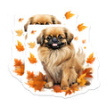 (2 Pack) Pekingese Magnets - Autumn Dog Decor - Fall Pet Lover - 5 Inches On Longest Side - Thick Durable Magnet - Made in USA - MAG30943